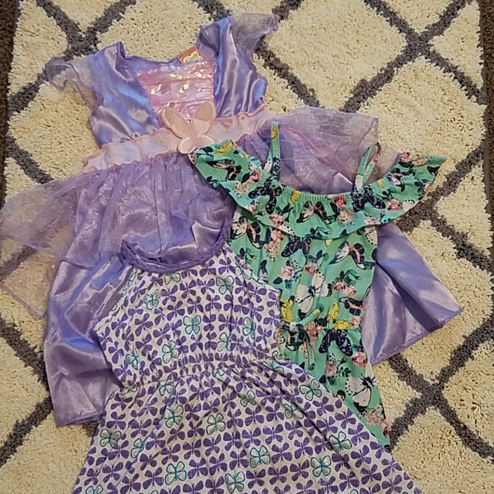 3/$18 2T butterfly dress, romper, and dress up
